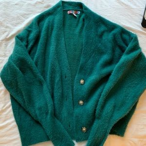 Urban Outfitters size small green fuzzy cardigan
